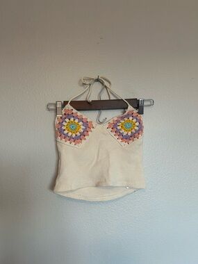 Zara Crochet Halter Crop Top